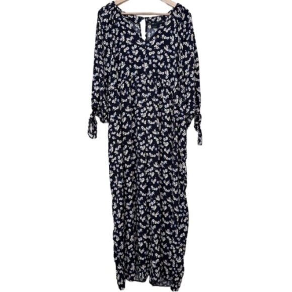 Asos Design Womens 14 Long Sleeve Floral Jumpsuit - Picture 1 of 12